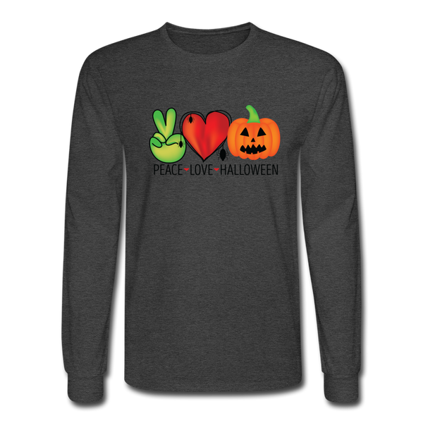 4/4S Peace Love Halloween PREMIUM TSHIRT - heather black