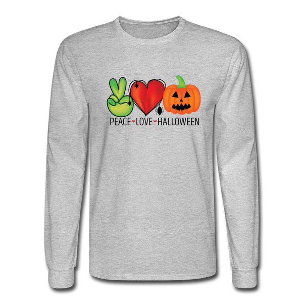 4/4S Peace Love Halloween PREMIUM TSHIRT - heather gray