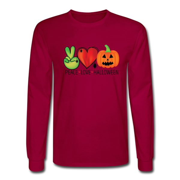 4/4S Peace Love Halloween PREMIUM TSHIRT - dark red