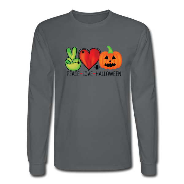 4/4S Peace Love Halloween PREMIUM TSHIRT - charcoal