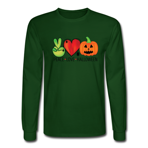 4/4S Peace Love Halloween PREMIUM TSHIRT - forest green