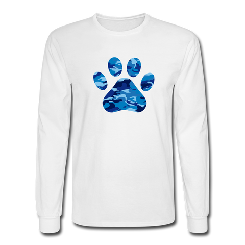 4/4S 8255 Our Blue Camo Paw PREMIUM TSHIRT - white