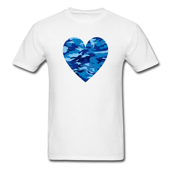 1/4S 8255 Our Blue Camo Heart PREMIUM TSHIRT - white