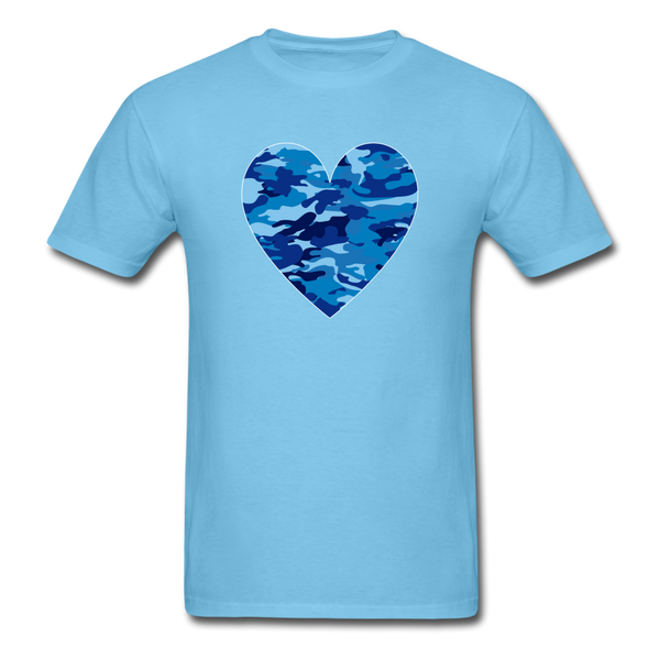 1/4S 8255 Our Blue Camo Heart PREMIUM TSHIRT - aquatic blue