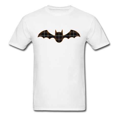 1/4S 8260 Halloween Plaid Bat PREMIUM TSHIRT - white