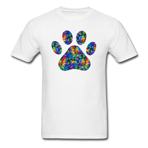 1/4S 8120 Rainbow Roses Paw PREMIUM TSHIRT - white