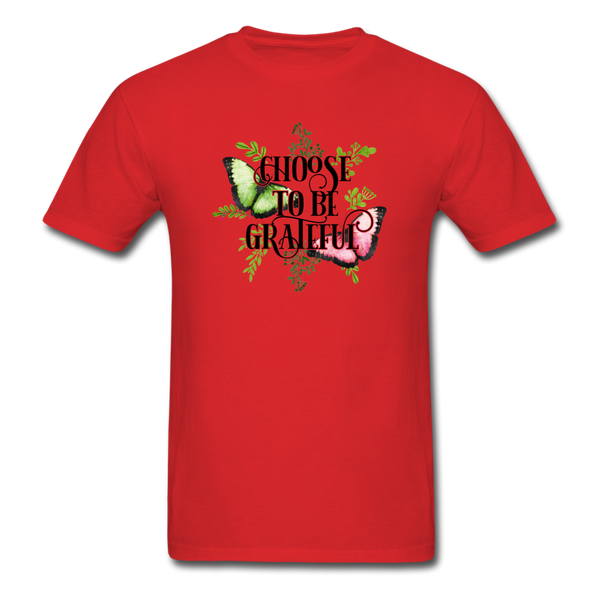 1/4S Choose To Be Grateful Butterfly PREMIUM TSHIRT - red