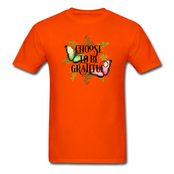 1/4S Choose To Be Grateful Butterfly PREMIUM TSHIRT - orange