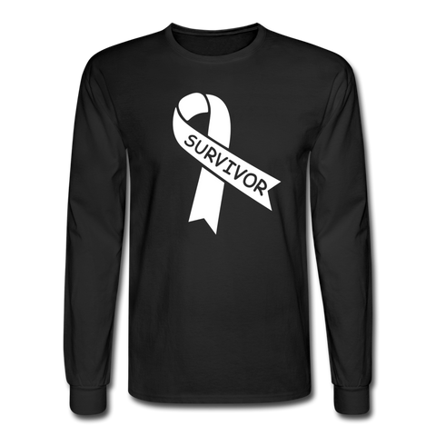 4/4S Survivor White Awareness Ribbon PREMIUM TSHIRT - black