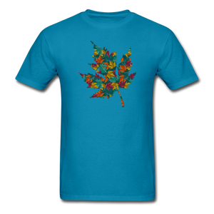 1/4S 8034 Maple Leaves PREMIUM TSHIRT - turquoise