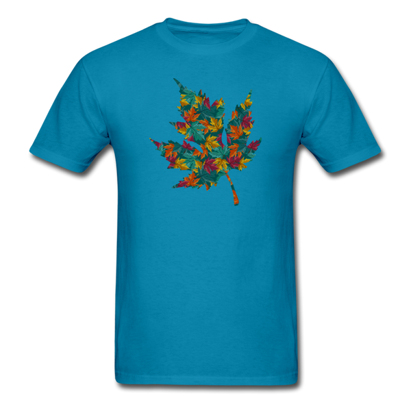 1/4S 8034 Maple Leaves PREMIUM TSHIRT - turquoise