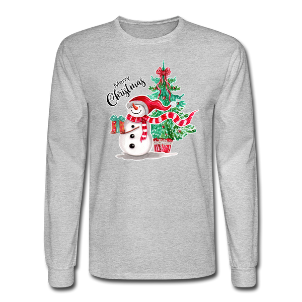 4/4S Snowman & Tree PREMIUM TSHIRT - heather gray