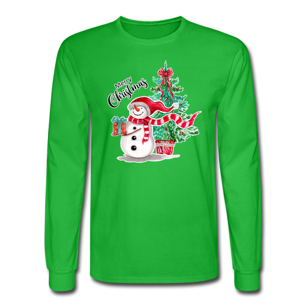 4/4S Snowman & Tree PREMIUM TSHIRT - bright green