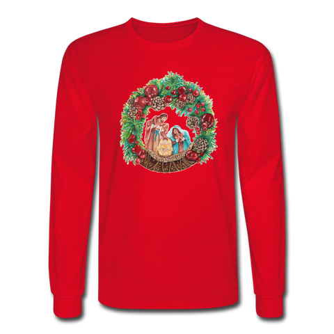 4/4S Manger Wreath PREMIUM TSHIRT - red