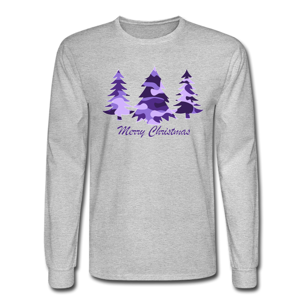 4/4S Purple Camo Trees PREMIUM TSHIRT - heather gray