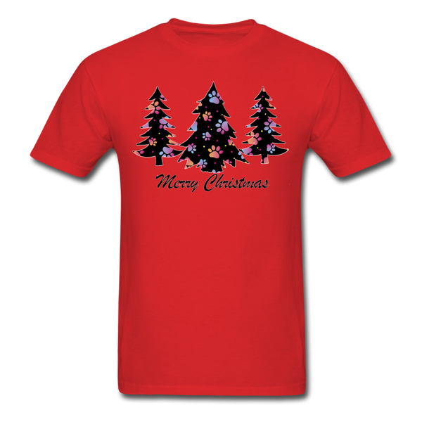 1/4S Pawprint Trees PREMIUM TSHIRT - red