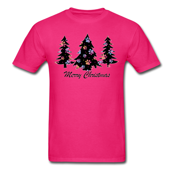 1/4S Pawprint Trees PREMIUM TSHIRT - fuchsia