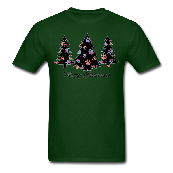 1/4S Pawprint Trees PREMIUM TSHIRT - forest green