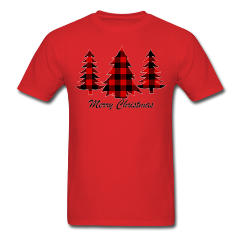 1/4S Buffalo Plaid Trees PREMIUM TSHIRT - red