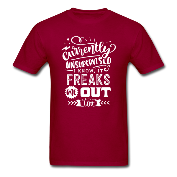 1/4S Currently Unsupervised PREMIUM TSHIRT - dark red