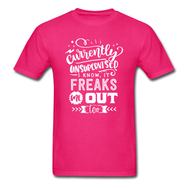 1/4S Currently Unsupervised PREMIUM TSHIRT - fuchsia