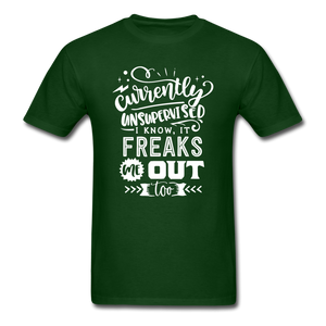 1/4S Currently Unsupervised PREMIUM TSHIRT - forest green