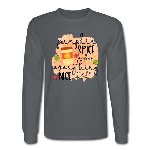 4/4S Pumpkin Spice Makes Everything Nice PREMIUM TSHIRT - charcoal