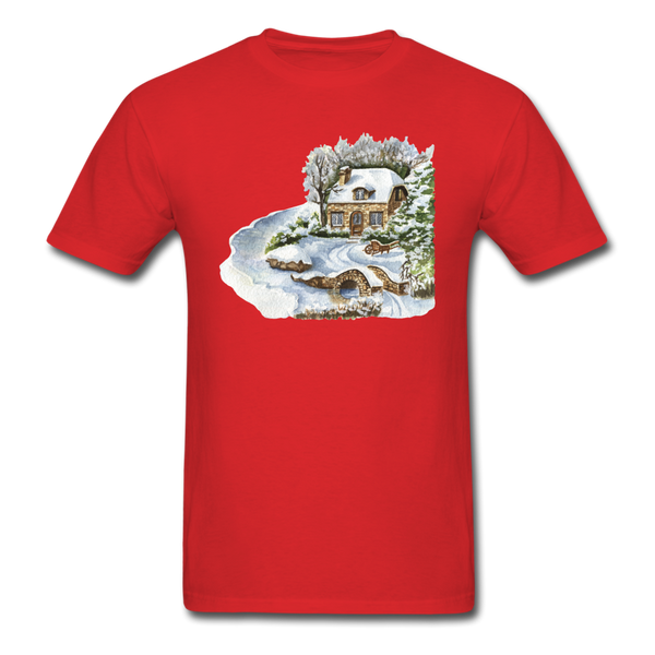 1/4S 103 Snowy Cottage PREMIUM TSHIRT - red