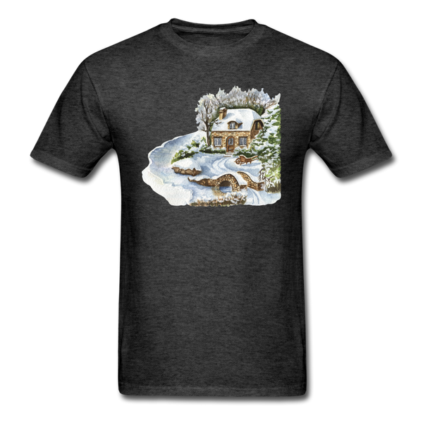 1/4S 103 Snowy Cottage PREMIUM TSHIRT - heather black