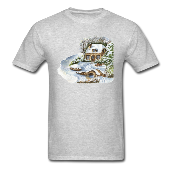 1/4S 103 Snowy Cottage PREMIUM TSHIRT - heather gray