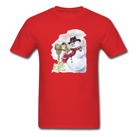 1/4S 111 Snowman PREMIUM TSHIRT - red