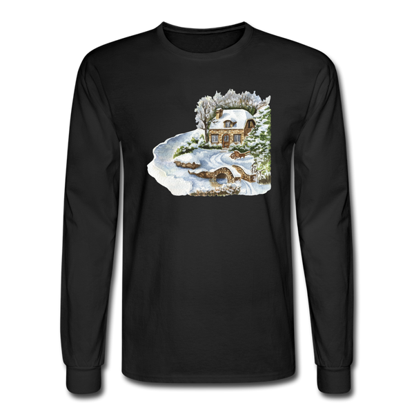 4/4S 115 Snowy Cottage PREMIUM TSHIRT - black