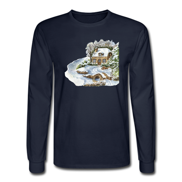 4/4S 115 Snowy Cottage PREMIUM TSHIRT - navy