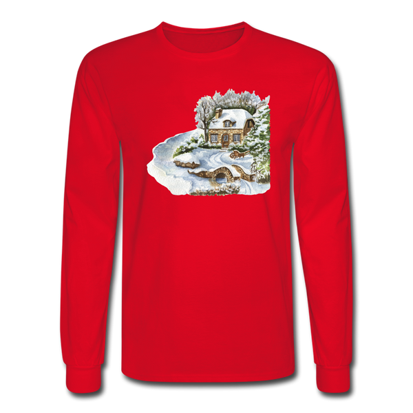 4/4S 115 Snowy Cottage PREMIUM TSHIRT - red