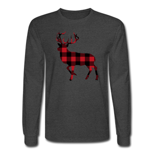 1051 4/4S Buffalo Plaid Deer PREMIUM TSHIRT - heather black