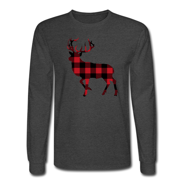 1051 4/4S Buffalo Plaid Deer PREMIUM TSHIRT - heather black