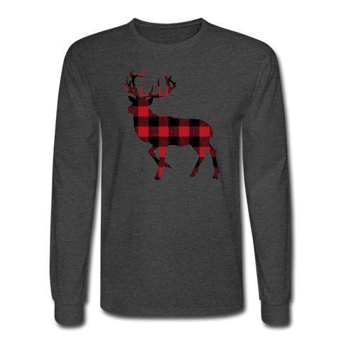 1051 4/4S Buffalo Plaid Deer PREMIUM TSHIRT - heather black