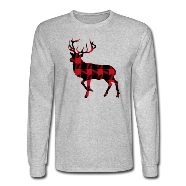 1051 4/4S Buffalo Plaid Deer PREMIUM TSHIRT - heather gray