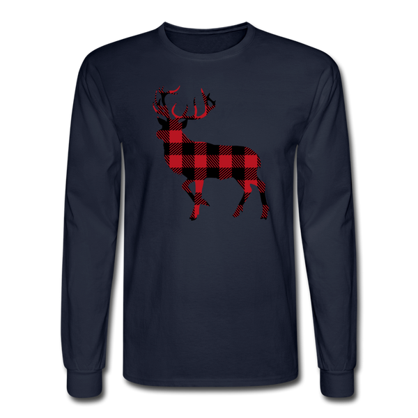 1051 4/4S Buffalo Plaid Deer PREMIUM TSHIRT - navy