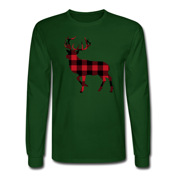 1051 4/4S Buffalo Plaid Deer PREMIUM TSHIRT - forest green