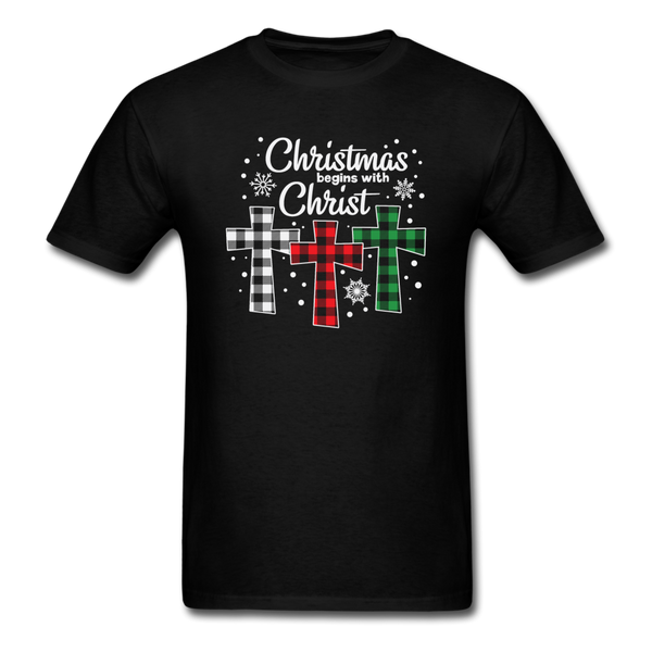 1113 1/4S Christmas Begins With Christ PREMIUM TSHIRT - black