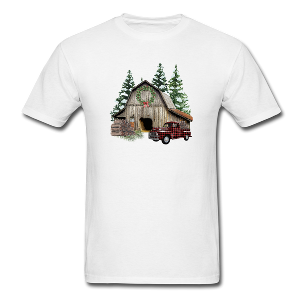 1219 1/4S Winter At The Barn PREMIUM TSHIRT - white