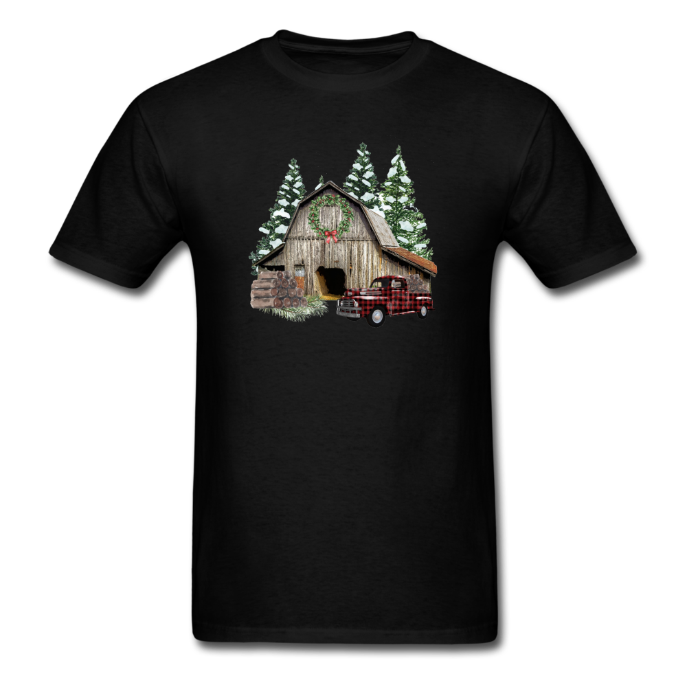 1219 1/4S Winter At The Barn PREMIUM TSHIRT - black