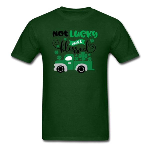 1474 1/4S Not Lucky Just Blessed Shamrock Truck PREMIUM TSHIRT - forest green