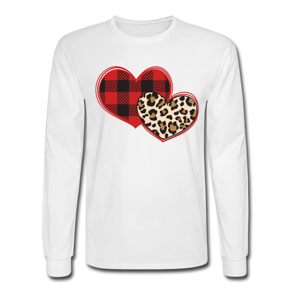 1490 4/4S Hearts Buffalo Plaid Leopard PREMIUM TSHIRT - white