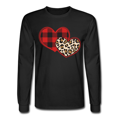 1490 4/4S Hearts Buffalo Plaid Leopard PREMIUM TSHIRT - black