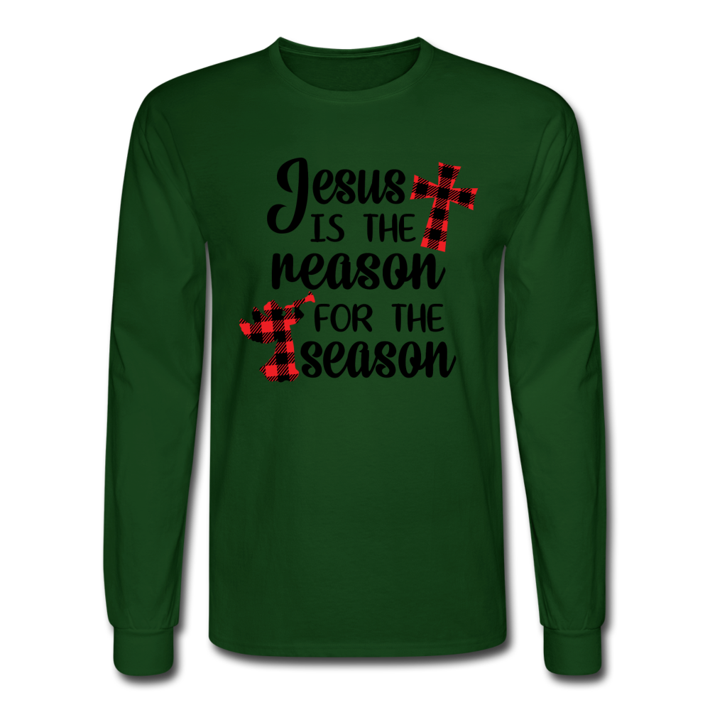 1025 4/4S Jesus Is The Reason For The Season PREMIUM TSHIRT - forest green