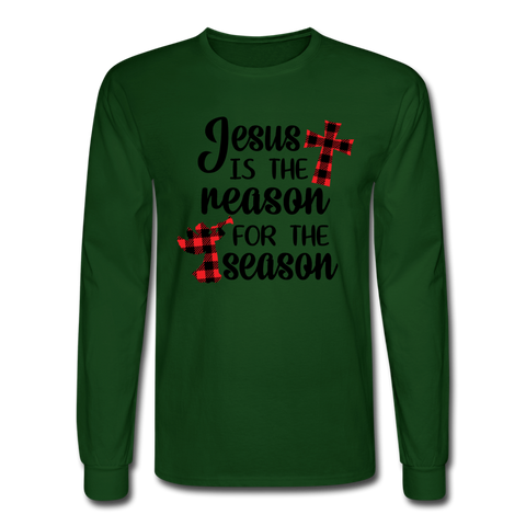1025 4/4S Jesus Is The Reason For The Season PREMIUM TSHIRT - forest green