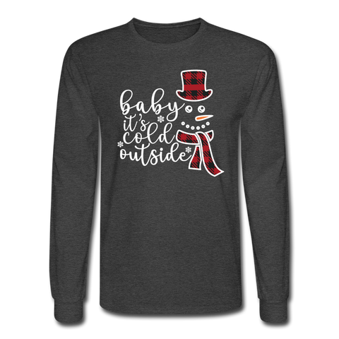 1082 4/4S Baby It's Cold Outside White Letters (Dark Colors) PREMIUM TSHIRT - heather black