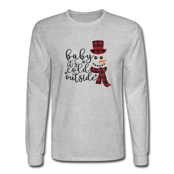 1028 4/4S Baby It's Cold Outside Black Letters PREMIUM TSHIRT - heather gray